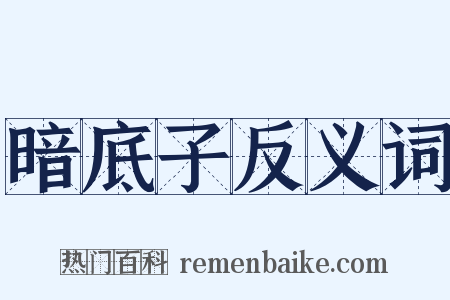 暗底子反义词是什么意思的图片